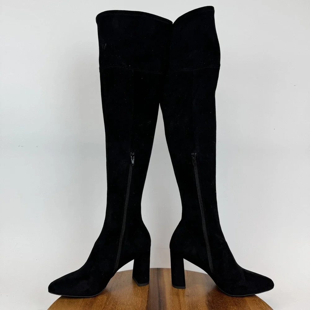 Womens Jeffrey‎ Campbell Parisah Over The Knee Black Faux Suede Boots Size 6 M